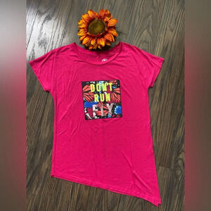 🌻5/$25🌻ATHLETIC WORKS Girls Don’t Run Fly Shirt | LARGE |